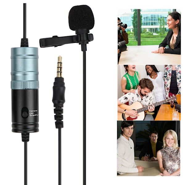 Lavalier Kondensatormikrofon MIC för professionell inspelning av intervjuer