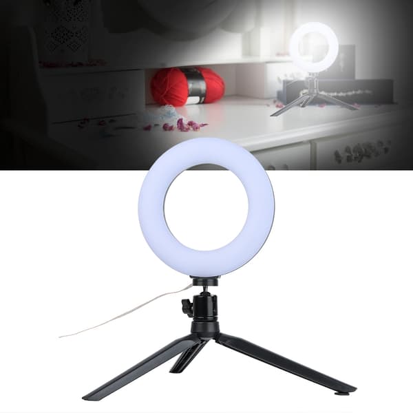 6 tommer ringlys dæmpbar LED-fyldlys med stativ til video live kamera makeup