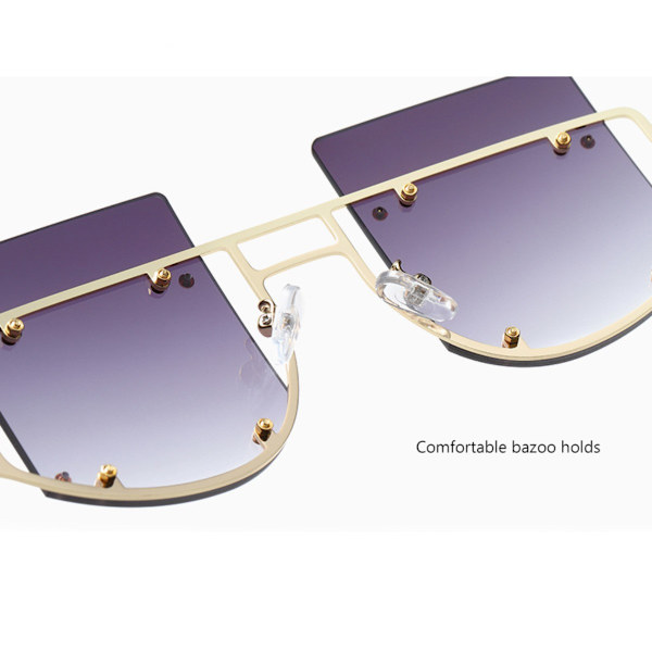 Kvadratiske Aviator Mote Solbriller for Menn Kvinner Legering Ramme Briller