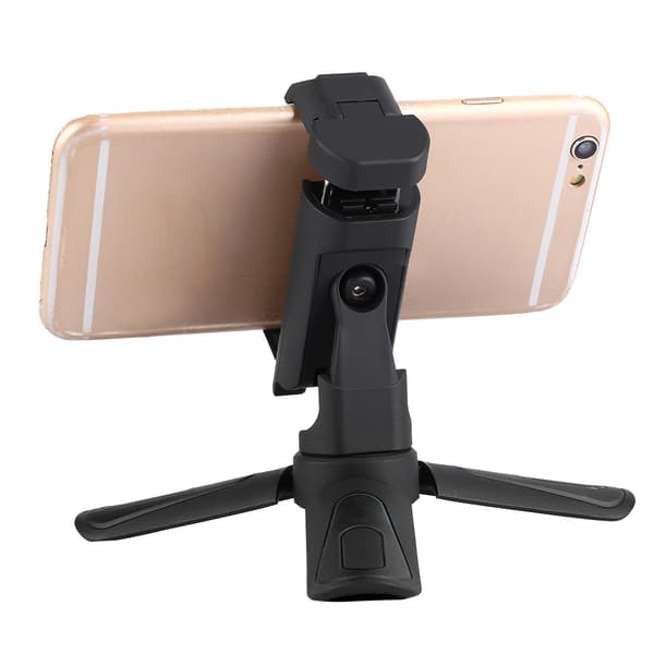 Mini Smartphone Klemme Clip Sammenfoldelig Telefon Stabil Holder Stativ (Sort)