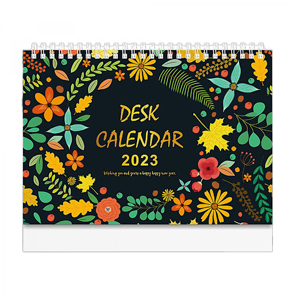 Skrivebords kalender 2023, enkel, lille og frisk kontor dekoration kalender, stand up kalender 2023