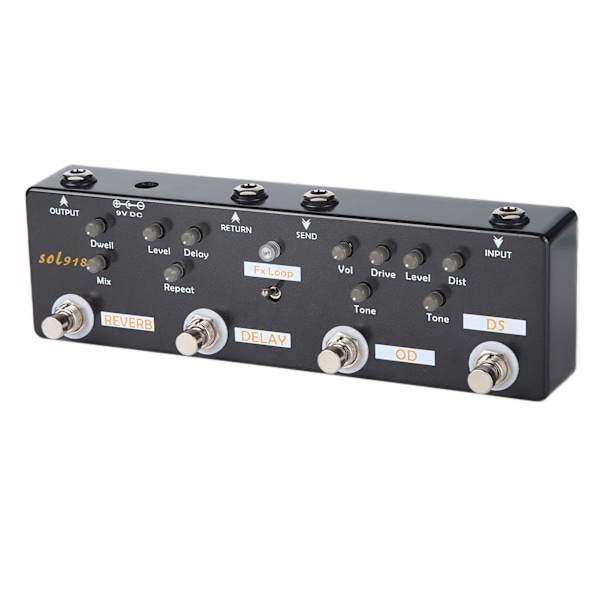 Gitarreffektpedal 5 Modus Reverb Delay Fx LOOP Verzerrung Overdrive Gitarren-Tuning-Zubehör