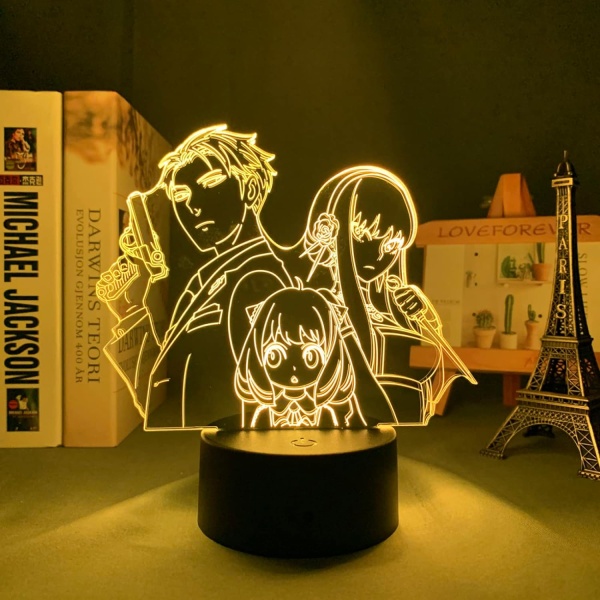 WJ Anime SPY X Family Led Light for Kids Sovrumsdekoration Födelsedagsrumsdekor Presentbord 3D-lampa Manga SPY X Family