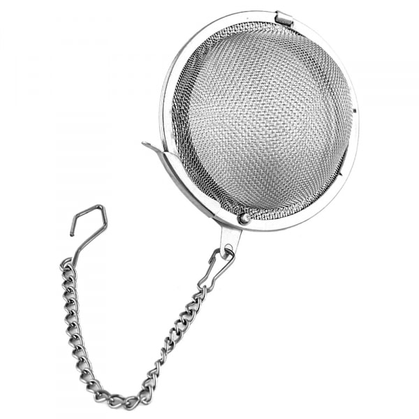 Te-sil med fint nett, 304 rustfritt stål te-sil te-infuser te-filter og te-brygger med utvidet kjede krok