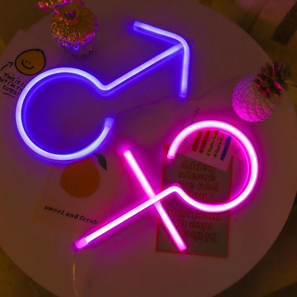 Neon skylt Neon skyltar för väggdekor Dekoration Led skyltar för estetisk rumsdekor USB/batteridriven Neon（Blå）