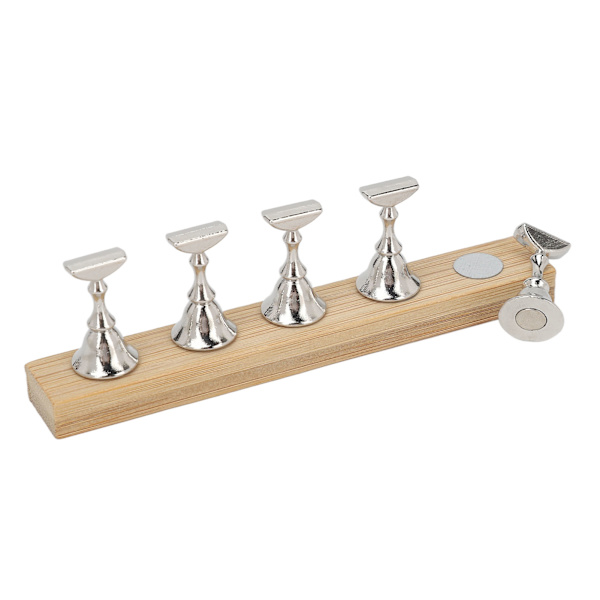 Magnetisk neglevisning stativ log legering DIY træning fingernegl display holder til skønhedssalon
