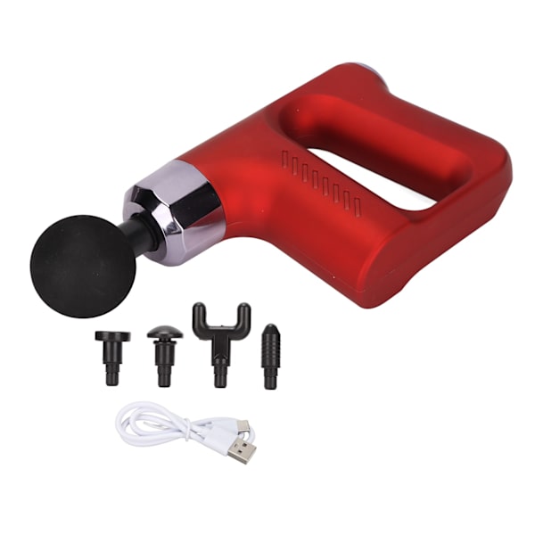 Percussion muskelmassager liten bärbar avslappningsfitness elektrisk frekvensomvandlingsterapimassager röd