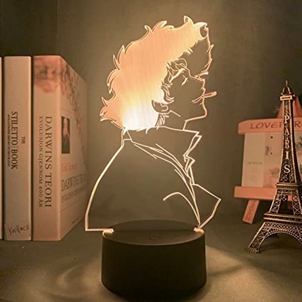 3D Lampe Anime Cowboy Bebop Spike Spiegel LED Nattelys for Barnerom Dekor Bursdaggave Manga Cowboy Bebop Lampe Spike Spiegel