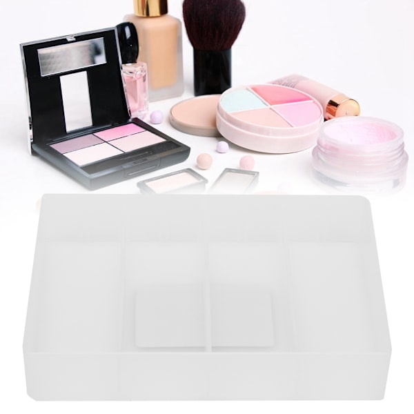 Plast Transparent Multifunktionell Kosmetisk Förvaringslåda Box Rum Organizer med Clapboard M