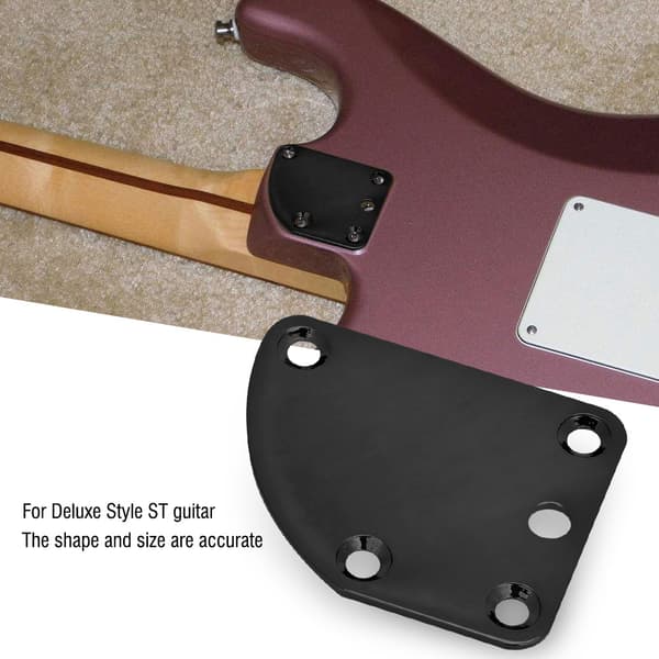 5-håls halsbricka för ST elgitarr Deluxe Style DIY reservdelar (svart)