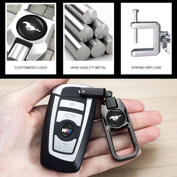 Mustang nøkkelring, metallbilnøkkelkjede erstatning med Mustang Snake Speedstar Evos Everest GT Shelby E G C Falcon Figo TERRITORY Fiesta, nøkkelkjede nøkkel r