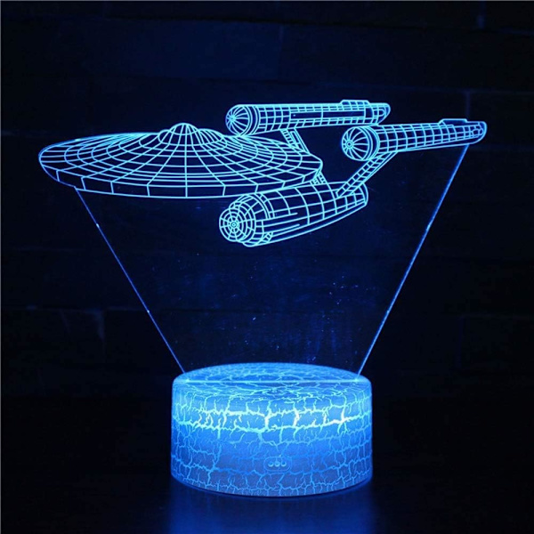 WJ 3D Illusion Superhelt Nattlys Fire Mønster 16 Farge Endring Dekor Lampe Skrivebord Bord Nattlys Lampe for Barn Star Wars Combo Pack-B