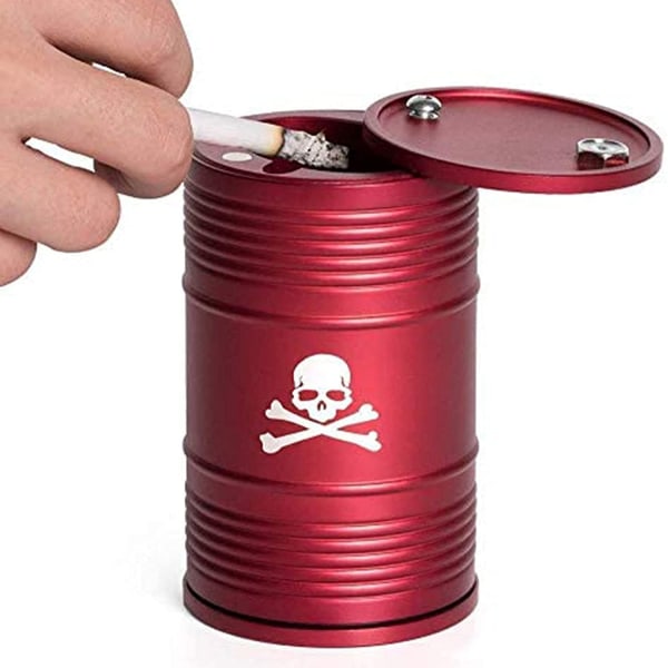 Askebæger,Cigarettetabletop Rygning Moderne Askebægre Bil Askebæger Holder Kop med Låg Nem Rengøring Aftagelig Rustfrit Stål og Plast/Rød