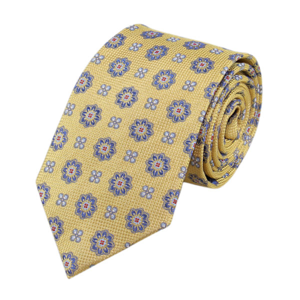 Modeslips Klassisk blommig vävd Jacquard handgjord slips för män, 11