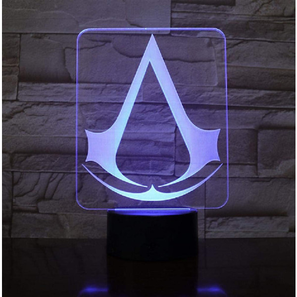 Assassins Creed Spillogo Nattelys Gave til Barn Soverom Innredning Farge Skiftende Studie Rom 3D Led Nattelys Lampe