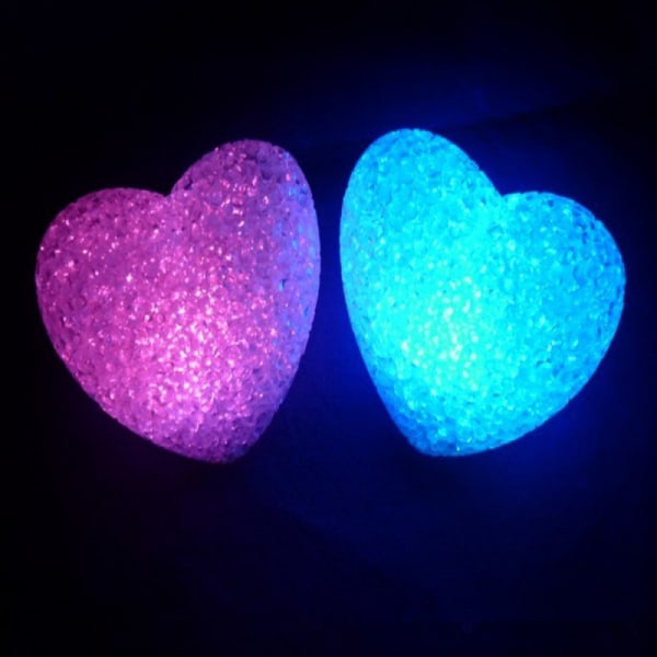 Kärlek Färgglada Nattljus Kristall Blixt Färgglada Litet Nattljus 3D Hjärtformat Atmosfärljus Sovrum Atmosfärsljus