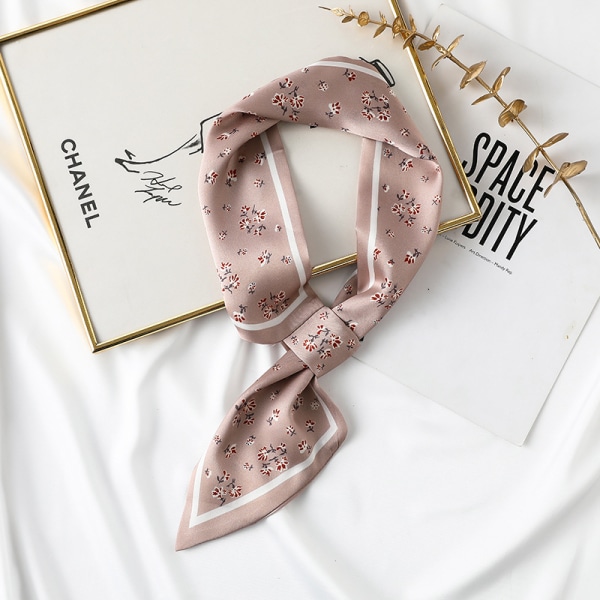 Fyrkantig silke satin halsduk Head hals halsduk för kvinnor hår slips band Accessoriy, rosa