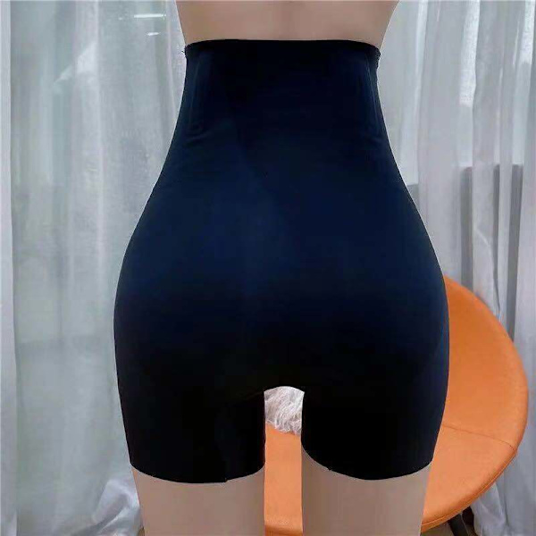 Kvinnors rumplyftande shapewear högt midjeband trosor magekontroll knickers vadderade höftförstärkare sömlösa underkläder kroppsskulptör-svart-L(50~60KG)