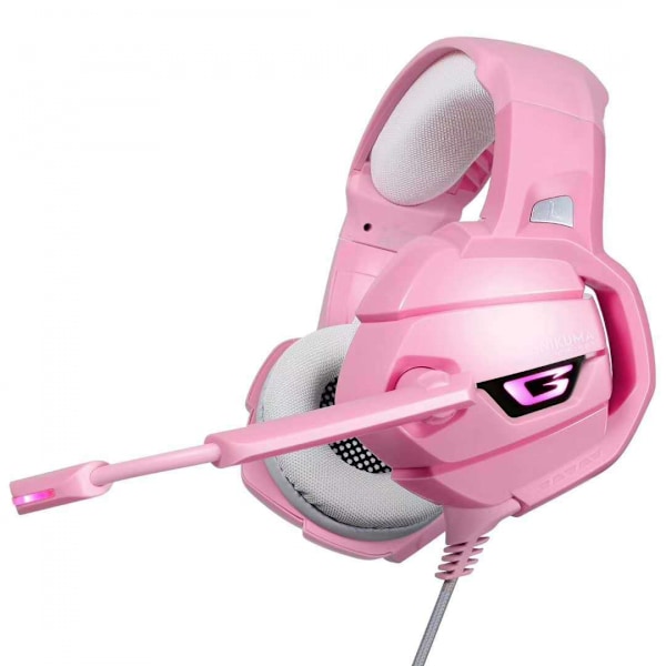 Gaming Headset med 360° justerbar brusreducerande mikrofon, LED-ljus och over-ear minnesöronkåpor för PC, bärbar dator, surfplatta, iPad, dator