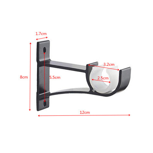 Gardinstangbrakett, kraftig gardinstangbrakett, enkel dekorativ stangbrakett, passer til gardinstenger, hvit (sett med 4)