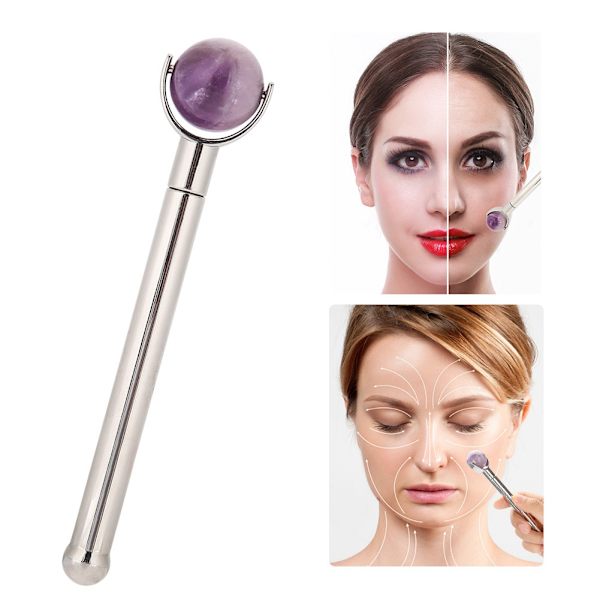 Jade Roller til ansigts-, øjen- og pande-massage, anti-aging, rynkefjerner, massageapparat, lilla