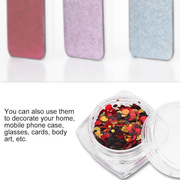 12 flaskor nagelkonst runda paljetter glitter glanspulver manikyr dekoration