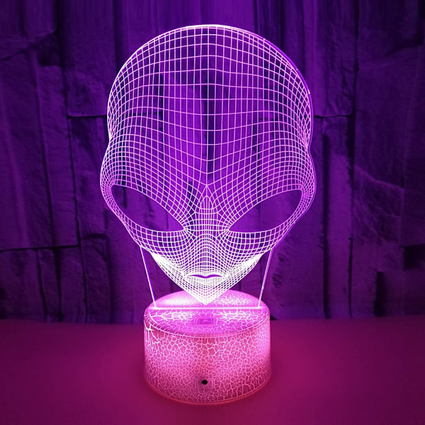 Qinwei 3D Natlamper 16 Farver Skiftende Justerbar Alien Legetøj med Smart Touch Fjernbetjening til Drenge Piger (Crack Sæde)