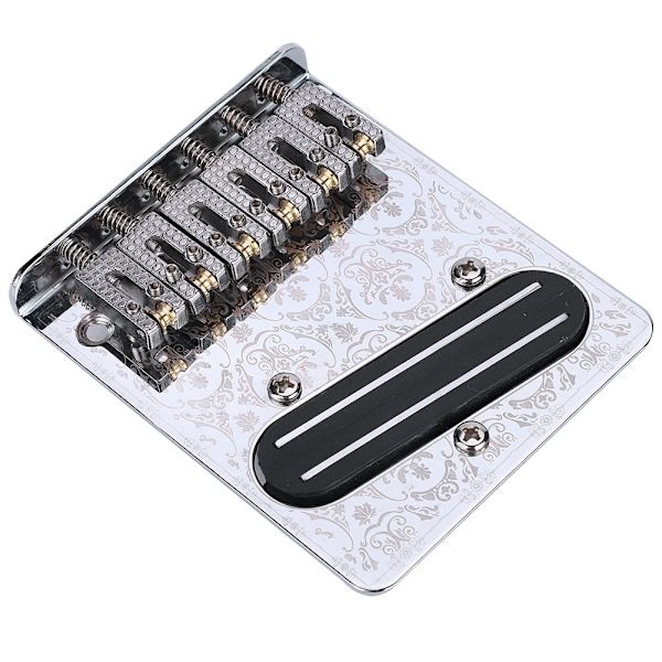 Silver Pattern med Roller Saddle TL Gitarr Bridge Dual Rail Pickup Skruvar Skiftnyckel (#2)