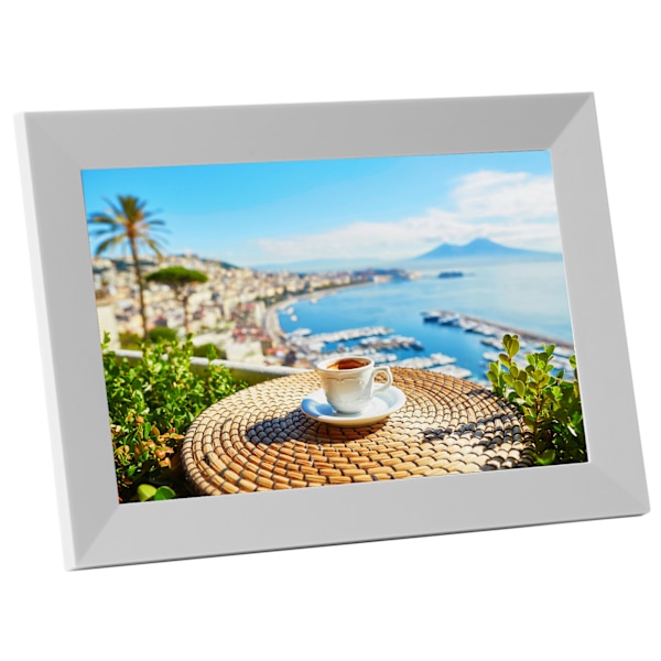 XCLT 10.1 ZS pekskärm IPS 1280x800 Cloud Photo Frame Digita WiFi 10.1in Vit EU-kontakt 100‑240V