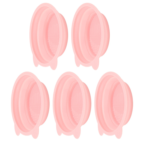 5 st Makeup Brush Cleaner Silikon Elastisk Borste Rengöring Scrubber Skål för Borstar Puder Puffar Svamp
