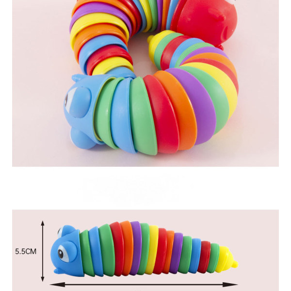 2-pack Fidget Slug, 3D-ledade Slug Fidget-leksak, Sensorisk Slug Fidget-leksak, Relief Slug-leksaker för Småbarn, Bebisar, Barn, Pojkar och Flickor