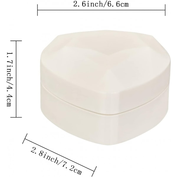 Hjärtformad LED-ring presentförpackning med sammetsinredning - Elegant smyckeskrin för bröllop, förlovning, frieri, födelsedag & årsdag white