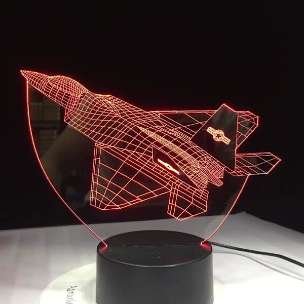 WJ 3D nattlampa Nyhet Illusion Plan Air Nattlampa USB Led 7 Färgförändring Födelsedagsfest Atmosfärlampa Present Touch Control Decoración