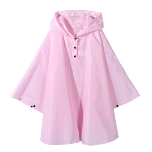 Barn Regn Poncho Huvjacka Regnrock, Ljus Rosa, S