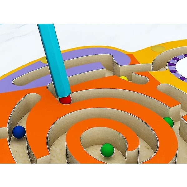 Kid Montessori Early Learning Pedagogiska leksaker Trä Magnetisk Djur Labyrint Pussel Walking Beads Labyrint Barnleksaker
