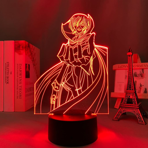 HPQNL-LED-lys Anime Code Geass Lelouch Lamperouge til soveværelsesindretning Lys Børnefødselsdagsgave Manga Værelse Bord 3D Lampe Code Geass