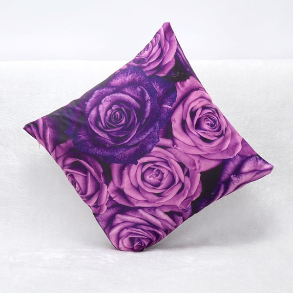WEKITY--3D violett cover Mjuk slängkudde Enkelsidig digitaltrycksoffa Kuddfodral fyrkantig 18 x 18 tum, case --4151