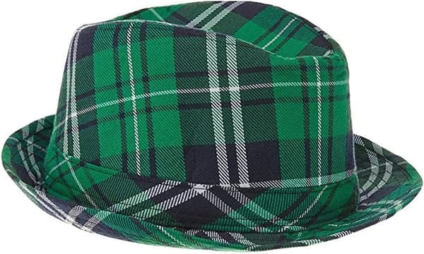 St. Patrick's Day Rutete Stoff Fedora Hat | Fest Tilbehør, 30*20CMA