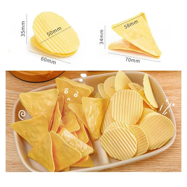 8-pack Bedårande Potatisformade Chipsklämmor - Matpåseförslutare i Runda och Triangulära Designer för Köksförvaring och Snacks (4 Ru 8pcs