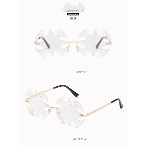 Metal Solbriller Rammeløse Shades Solbriller Vintage Solbriller Trendy Solbriller Fashion Solbriller til Kvinder (Hvid)