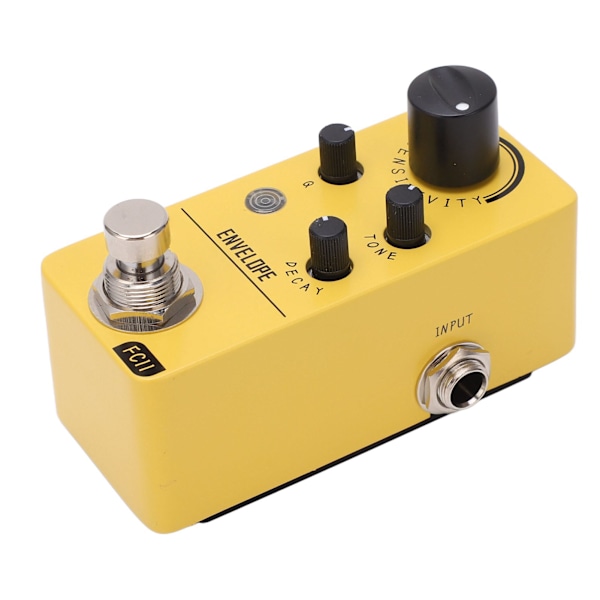 Gul liten elektrisk gitarr effektpedal varm naturlig dynamisk simulerad mini bas effektpedal ersättning
