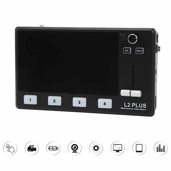 5,5 tums LCD Multikamera Video Mixer Switcher med pekskärm PTZ-kontroll USB3.0 HD Multimedia Interface Live Streaming Switcher