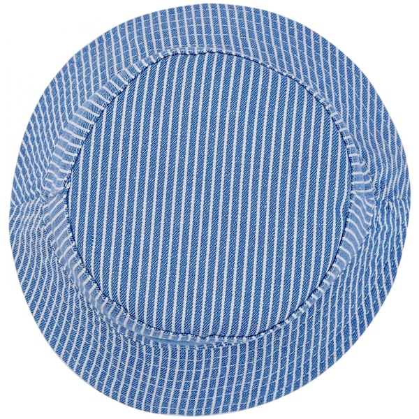 Solhatt for småbarn jenter gutter bred brem sommer solhatt bomull morsom trykk for barn---3-6 år||Blå stripe-m