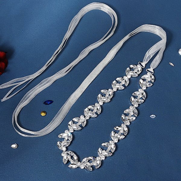Brude Bånd Bælte Håndlavet Diamant Bælte Rhinestone Applikation Taljekæde Bryllupskjole Tilbehør