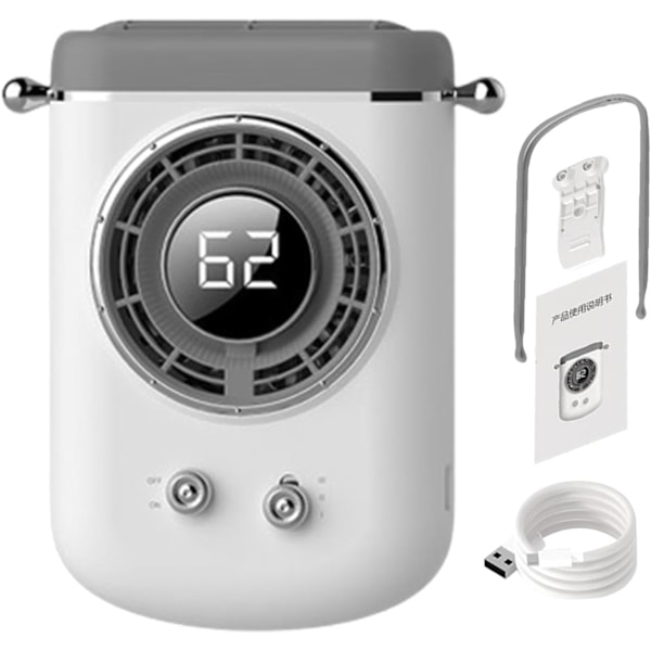 Bærbar halsventilator | Bladløs doven halsventilator | Bærbar ventilator, 360 graders omgivende luftforsyning, personlig ventilator til skole, bil, hjem Multicolor