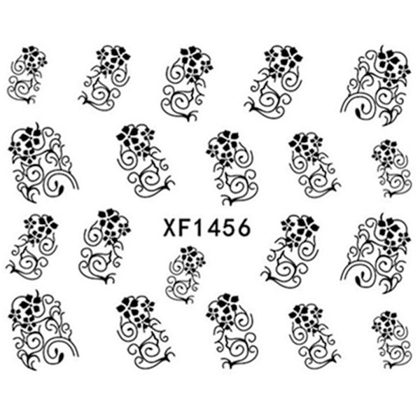 Flower Pattern Decoration Nail Art Stickers Self-adhesive Manicure Decals XF1456