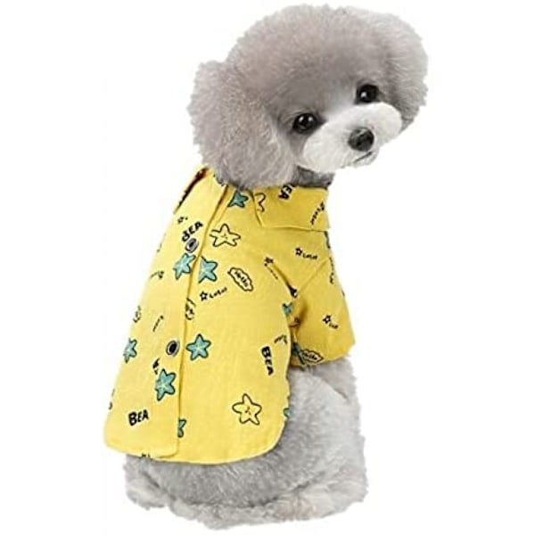 T-skjorte for kjæledyrhund, sommertynn hundeklær, stjerneprint valpeskjørtklær, prinsesse kjæledyrvest (S-størrelse)