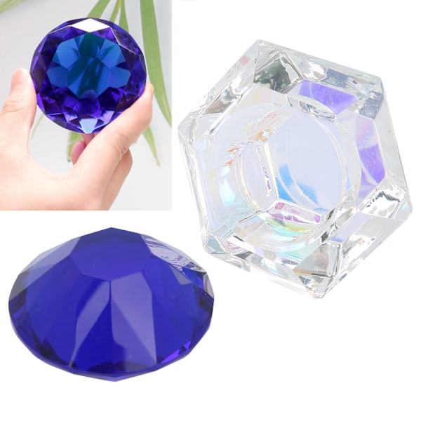 Nagelkonst Akryl Vätskepulver Skål Disk Bärbar Nagel Vätska Kristallkopp ManikyrverktygRoyalblue