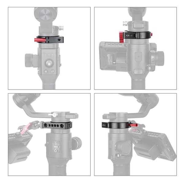 Cold Shoe forlængeradapter ringmontering til DJI Ronin S med 1/4\" & 3/8\" skruer
