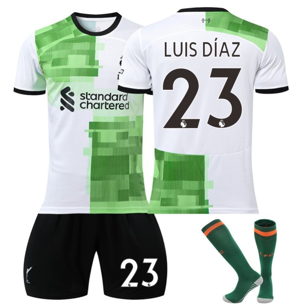 Liverpool udebanefodboldsæt med sokker 23/24 23 LUIS DIAZ #18